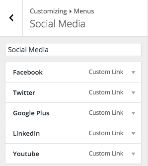 Default Social Media Menu