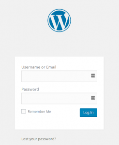 WordPress login screen