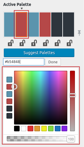 Color Selector highlighted