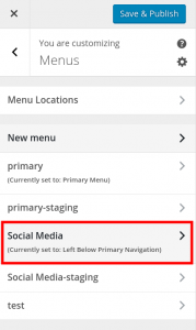 click social media menu