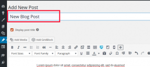 Enter Title and Content