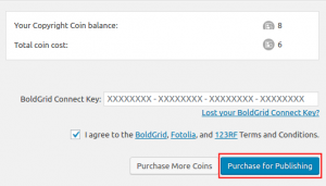 Purchase for Publishing button