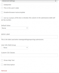 textbox advanced settings