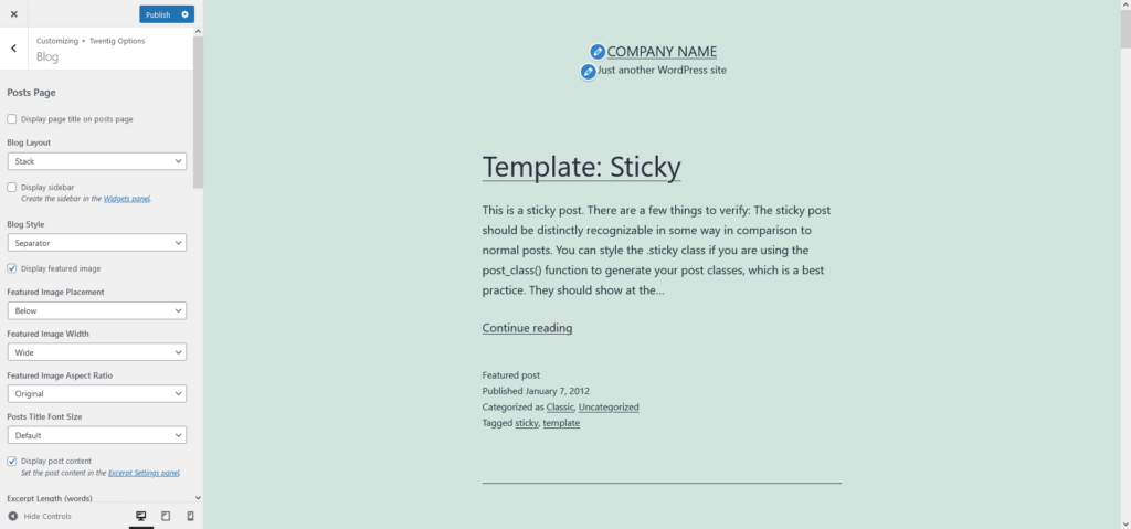 WordPress Blog Page Design Options