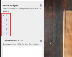 Choose how many widget areas you would like to display