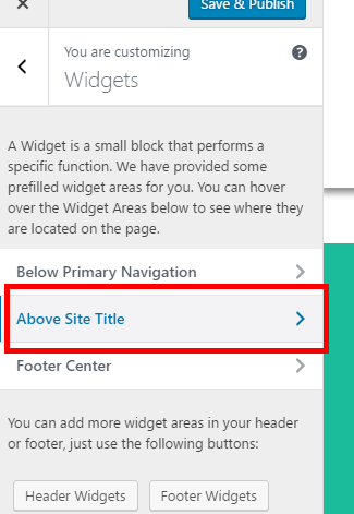 Select Widget location