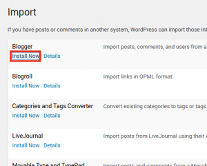 Install Blogger import tool