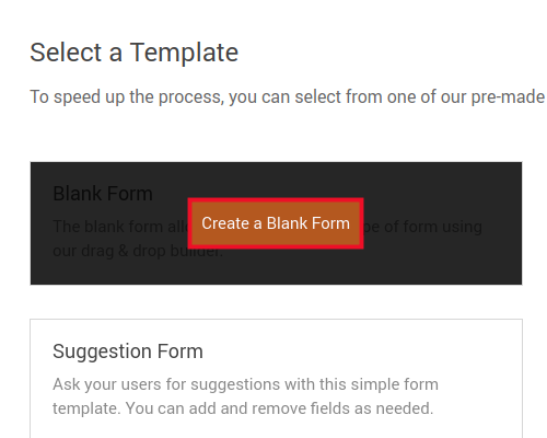 Select a blank form template