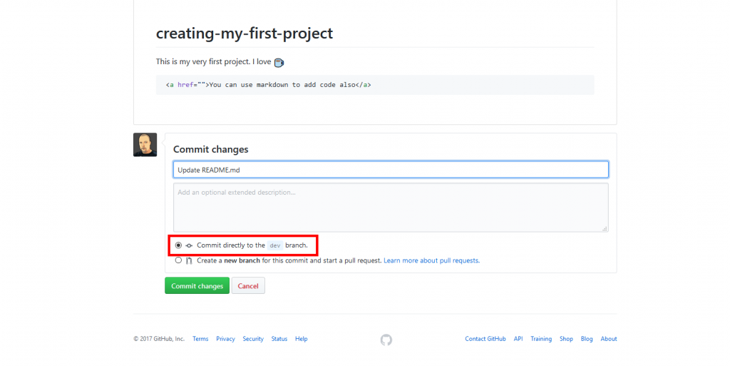 How to Commit a File Change on a GitHub Repository
