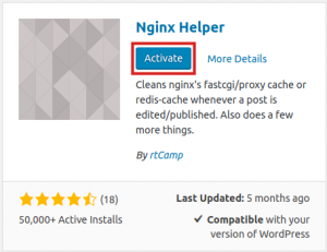 Activating NGINX Helper