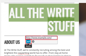 type or paste in url click apply to insert link
