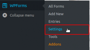 Navigate to WPForms Settings