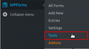 Navigate to WPForms tools