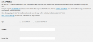 WPForms reCAPTCHA settings