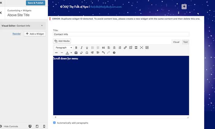 error duplicate widget ID detected notice