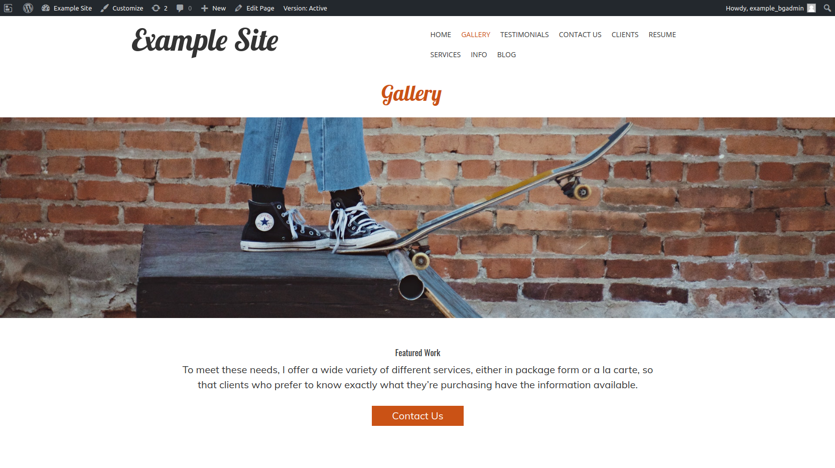 Example Site: Gallery Page