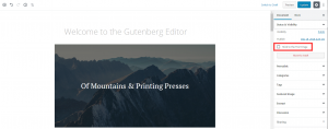 how to make a post stick to the front page in the Gutenberg 