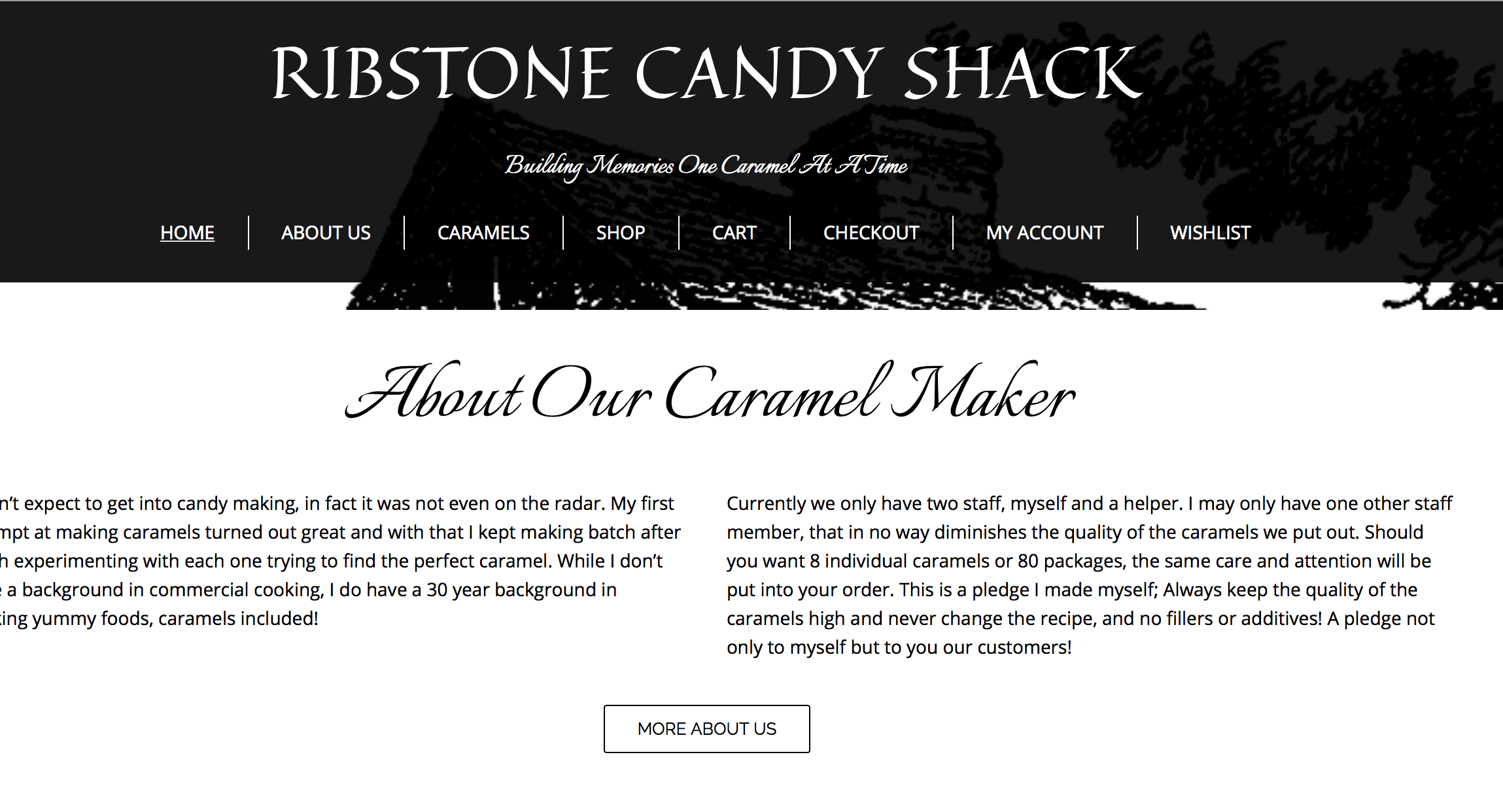 website screenshot without double heading and tagline