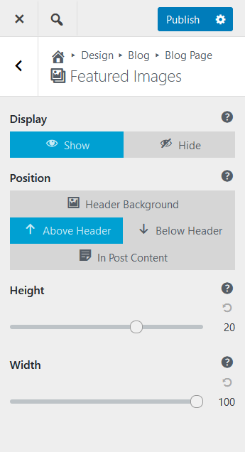 Crio Featured Image Display Options