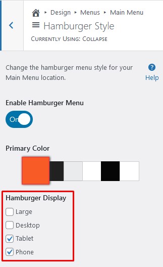 Hamburger Menu on All Devices