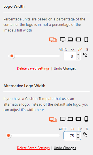 Logo Width Settings