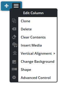Edit columns in the Post and Page Builder