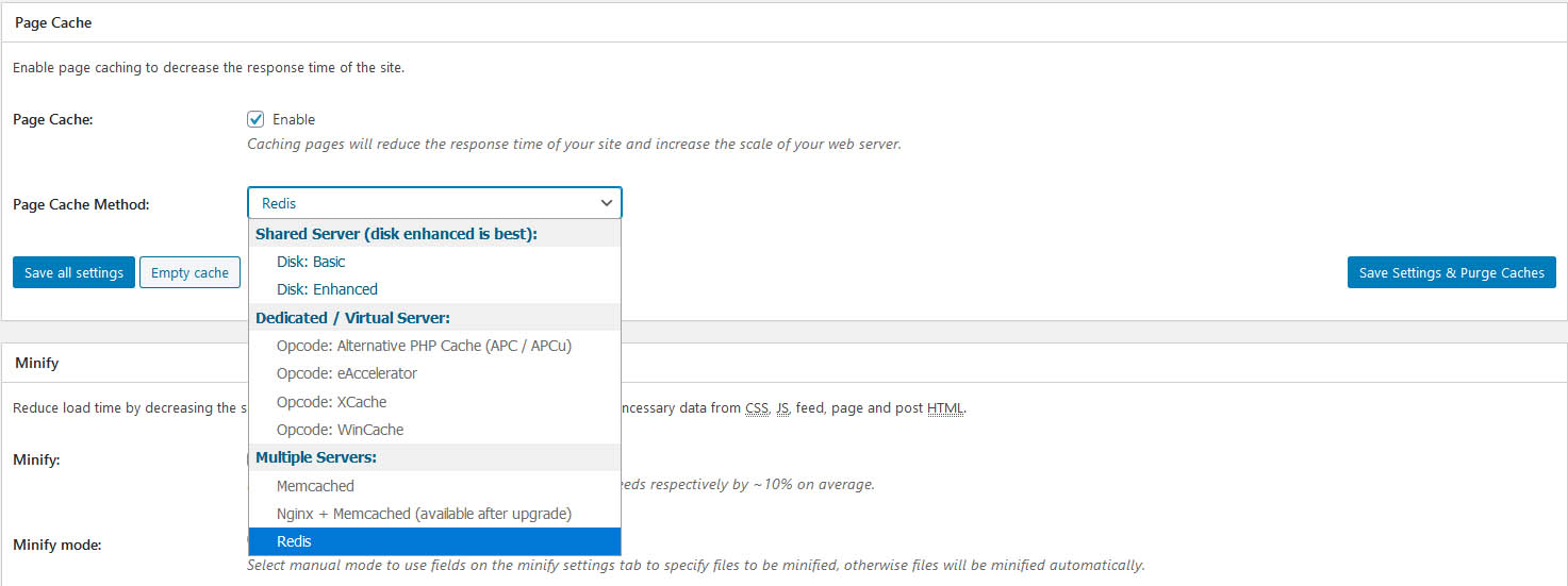 W3 Total Cache Page Caching