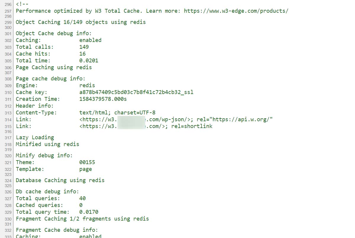 W3 Debug Mode outputting HTML Comments in Source Code - I am logged in, so nothing is being cached