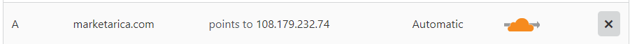 An image of the results shown after a CloudFlare DNS scan