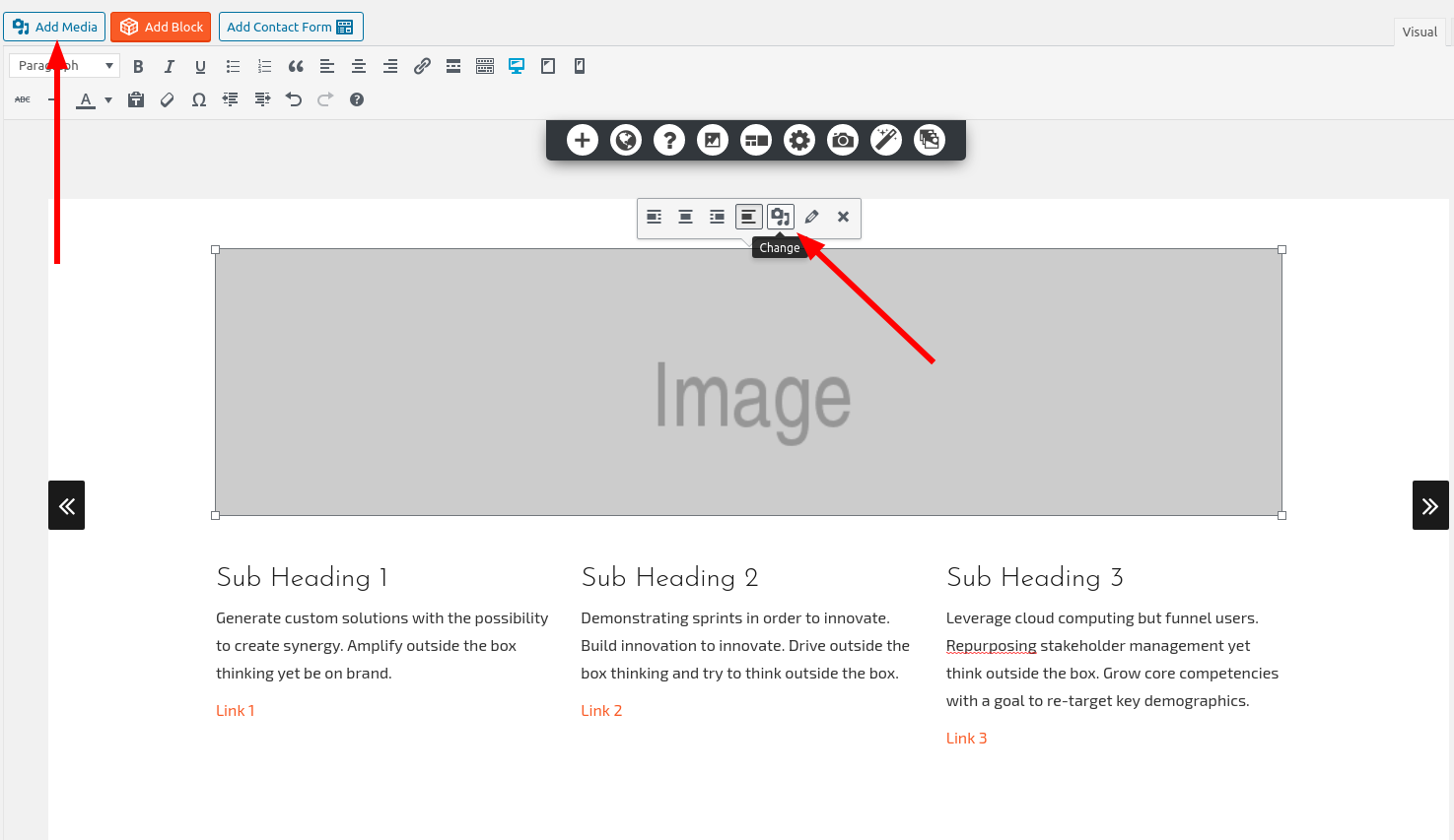 Adding media to a section slider
