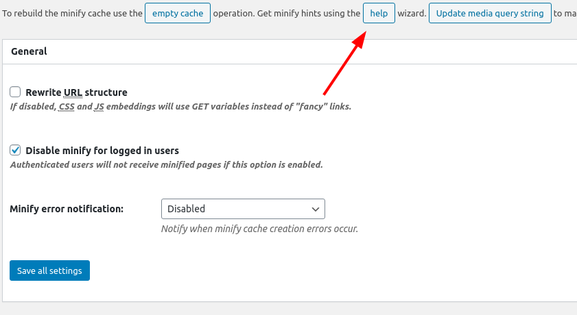How to find the Minify Help Wizard