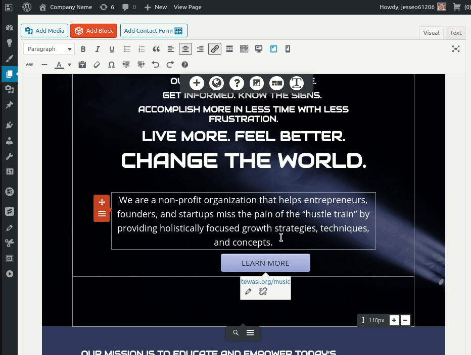 Cloning a paragraph and pasting a button into it