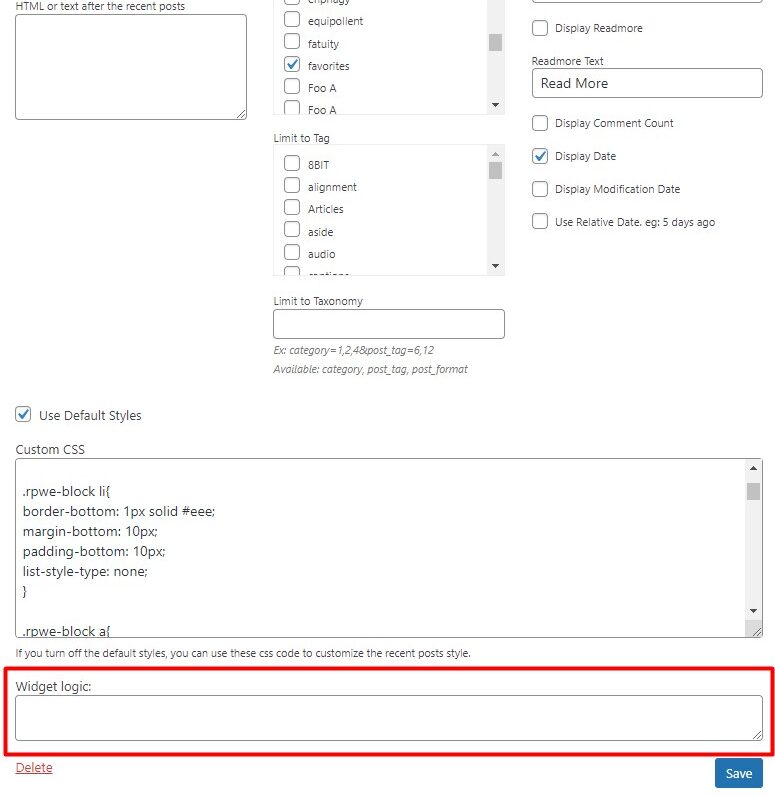 Widget Logic WordPress Plugin