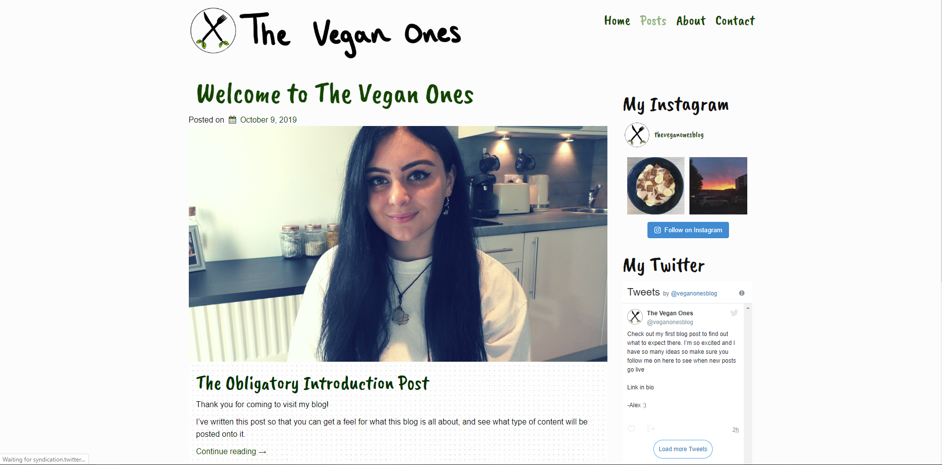 Blog page screenshot