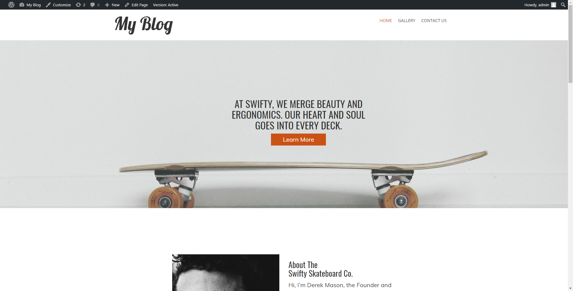 desktop website view