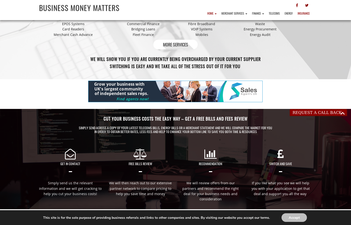 screenshot of website with image center aligned
