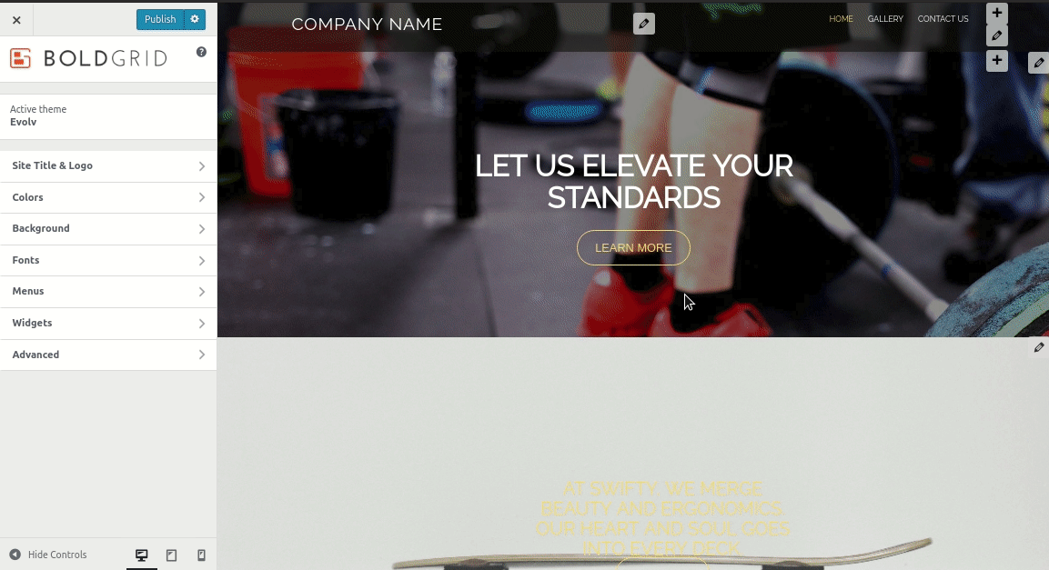 add Footer Widget with copyright