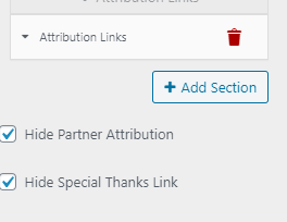 Attribution options in Crio Theme