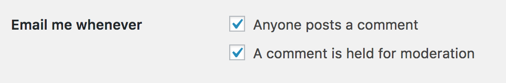 email options checked