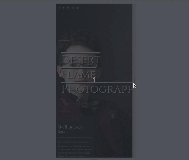 website viewed on mobile with heading pushing off screen