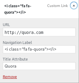 add font awesome quora code