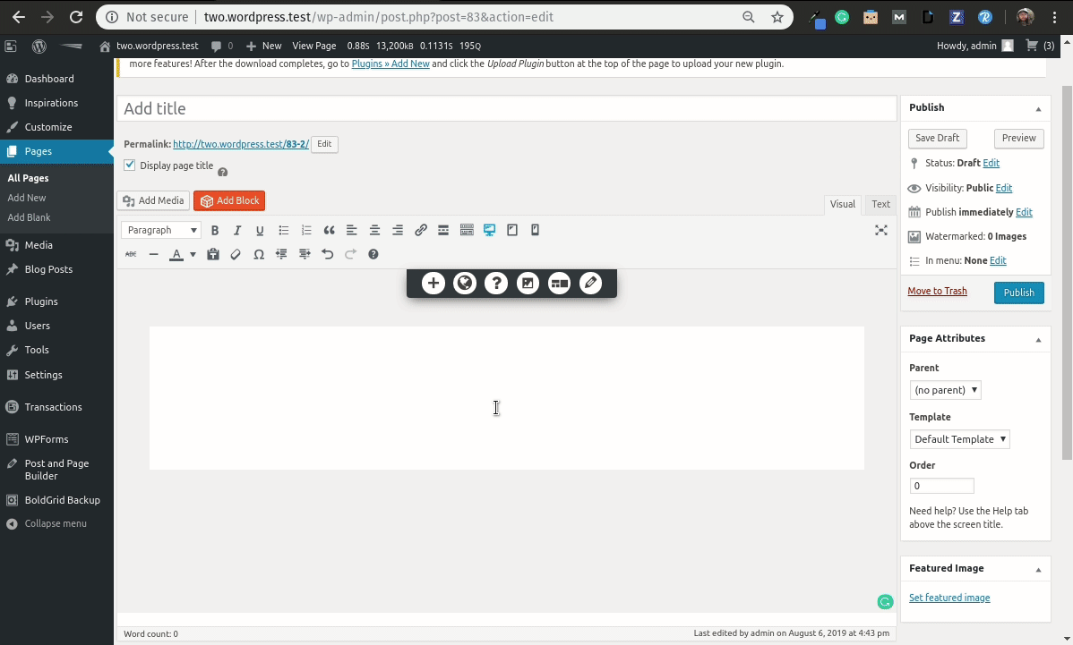 edit BoldGrid Gallery options