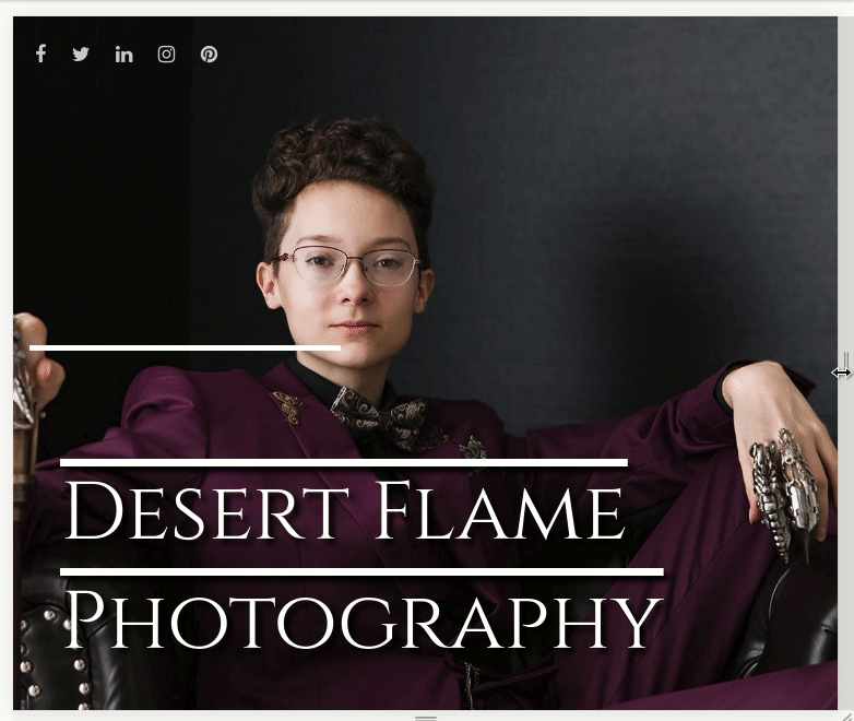 website on mobile with heading fully on screen