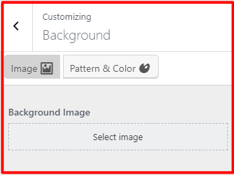 Customizer Background Panel