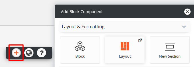 The layout block component