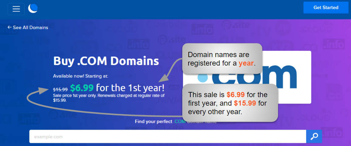 example domain pricing
