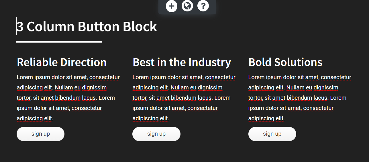 3 column block example