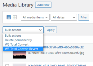 bulk revert option in media library