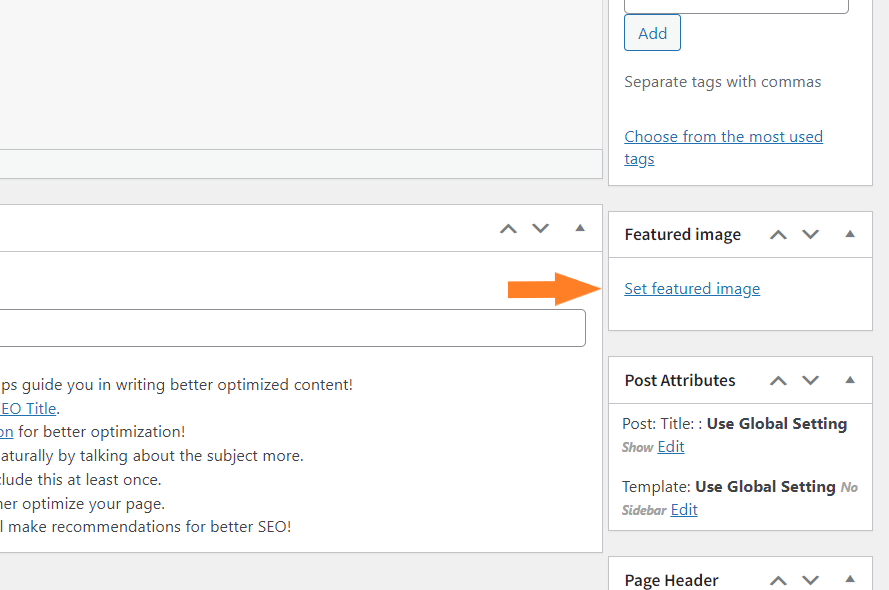 add featured image to wordpress