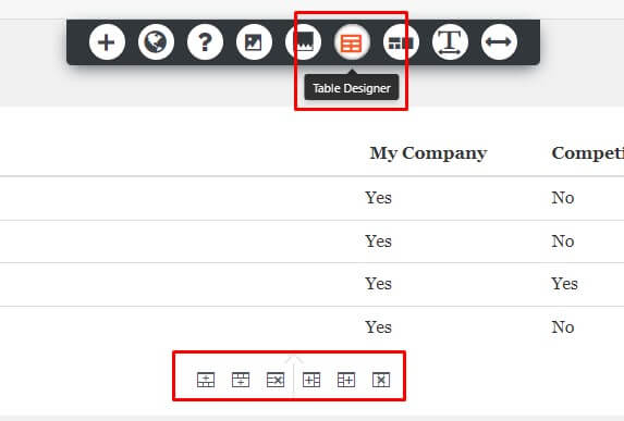 Add Rows and Columns to Table